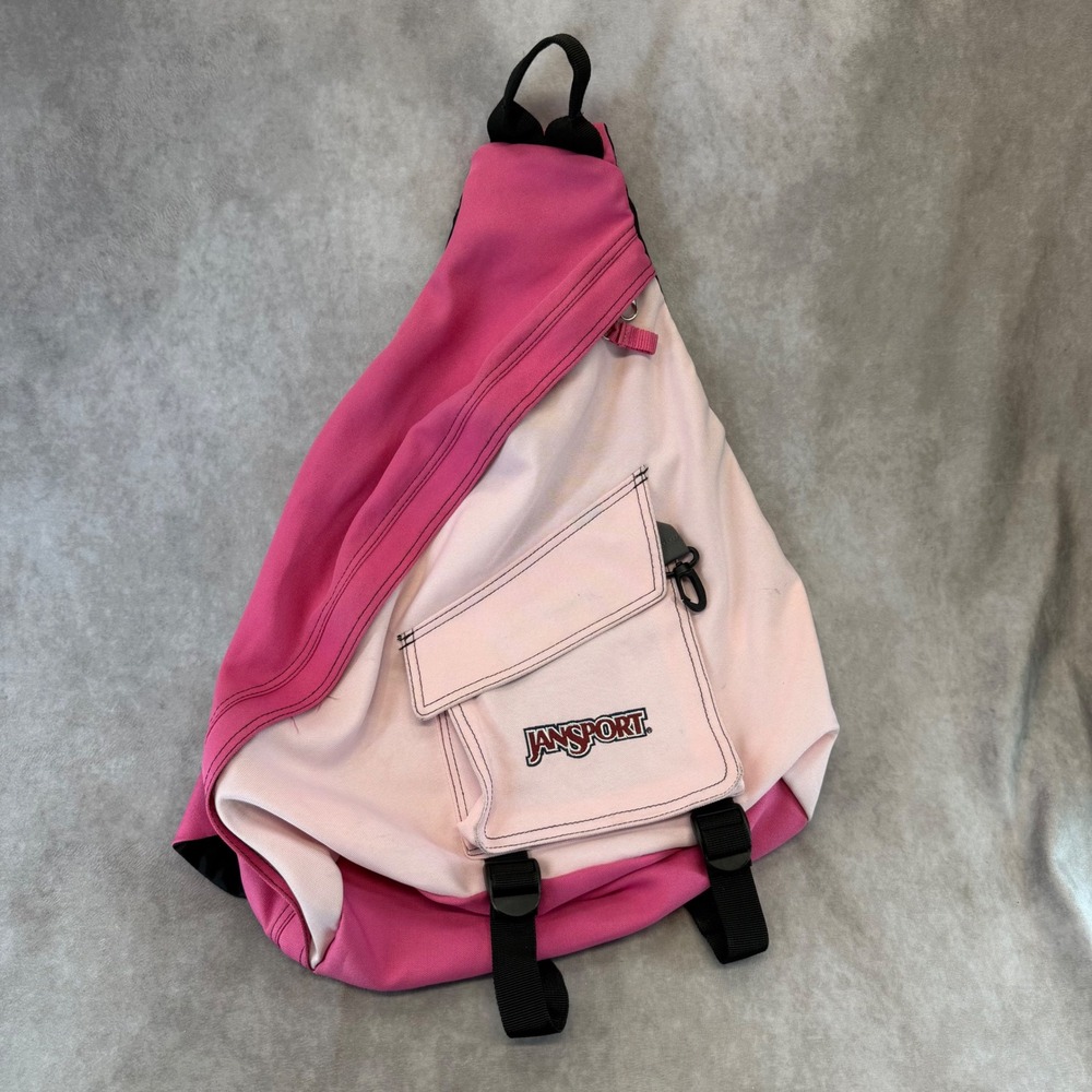 JanSport Sling Bag Backpack Unisex OS Pink Two Tone Teardrop Crossbody S1021203